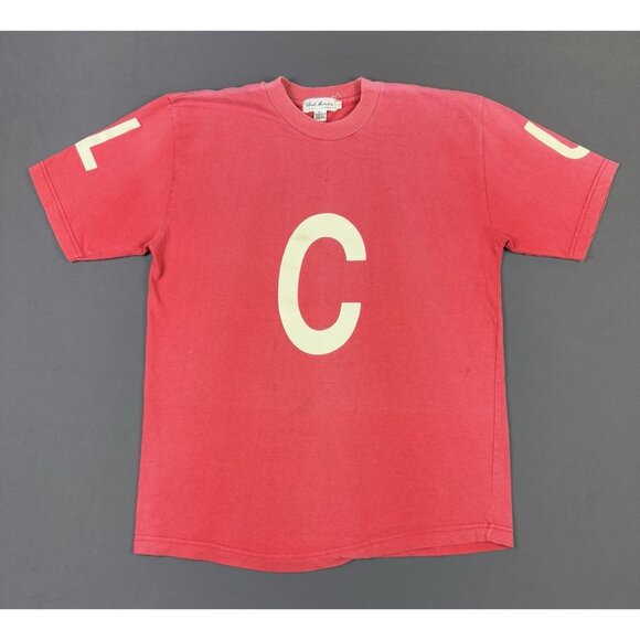 Vintage 90s Club Monaco Quality Wear Red Shirt C L U B Spell Out Design Rare Tee - Picture 1 of 11